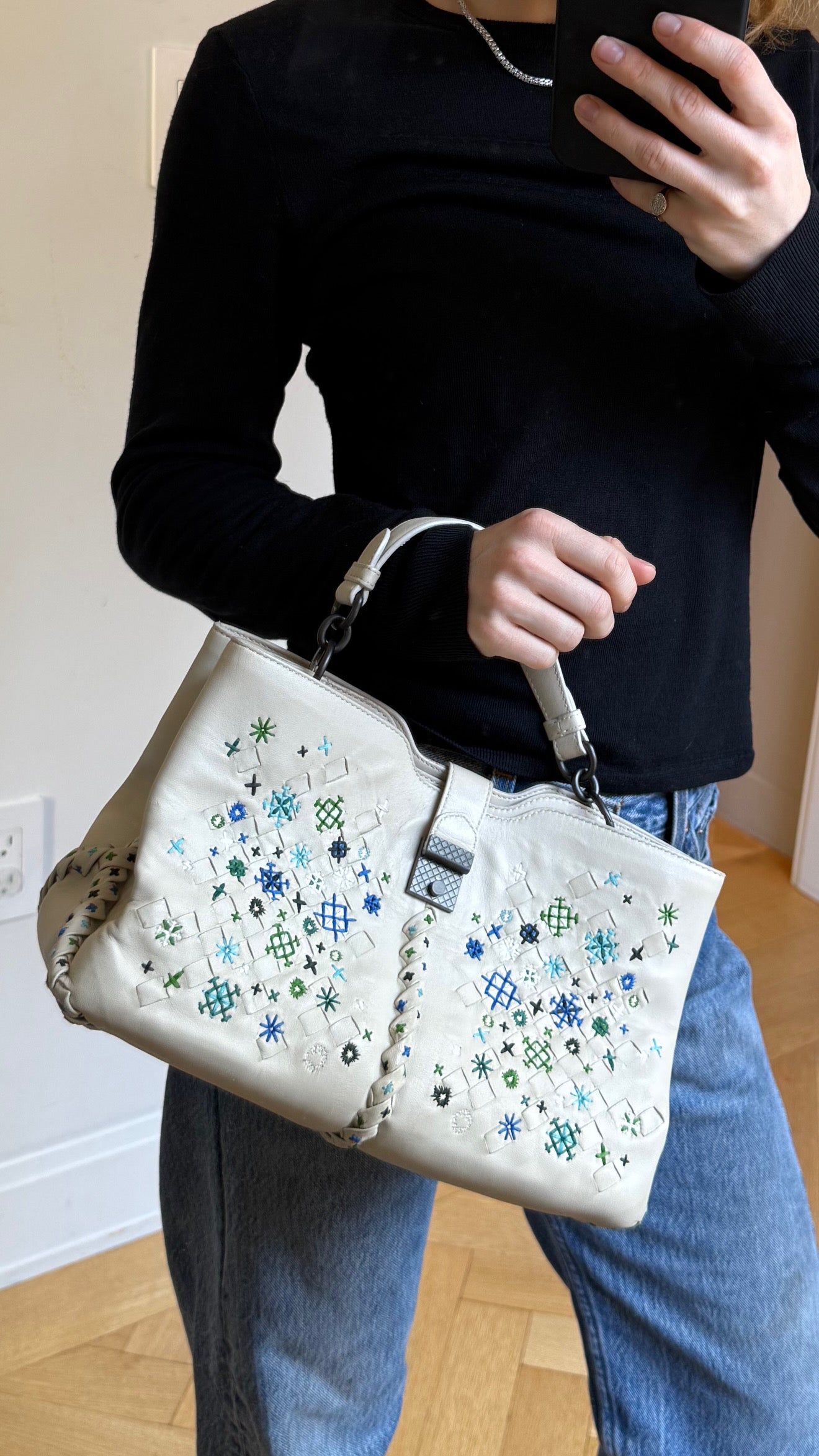 Embroidered bottega vintage bag