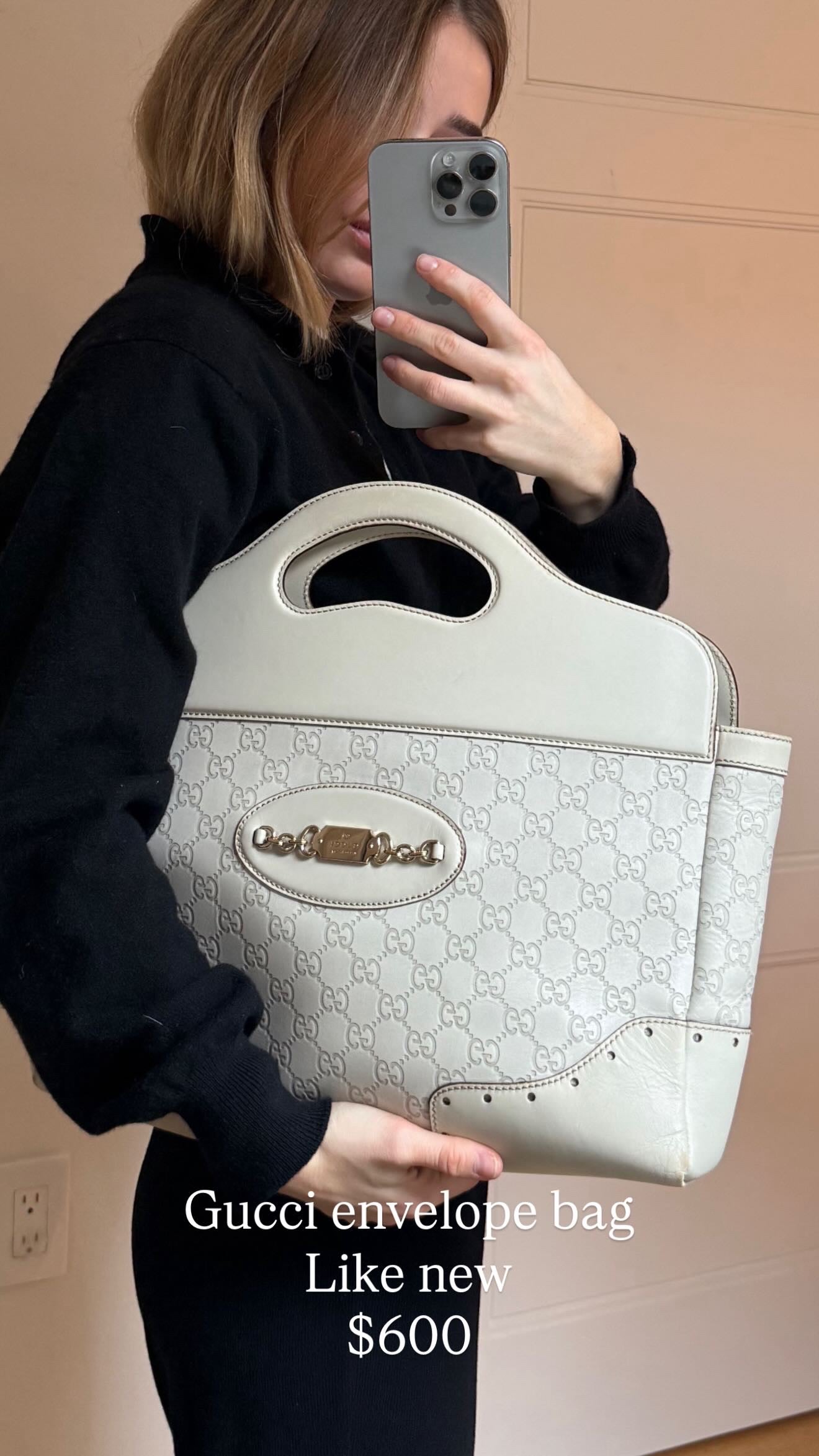 Gucci white envelope bag