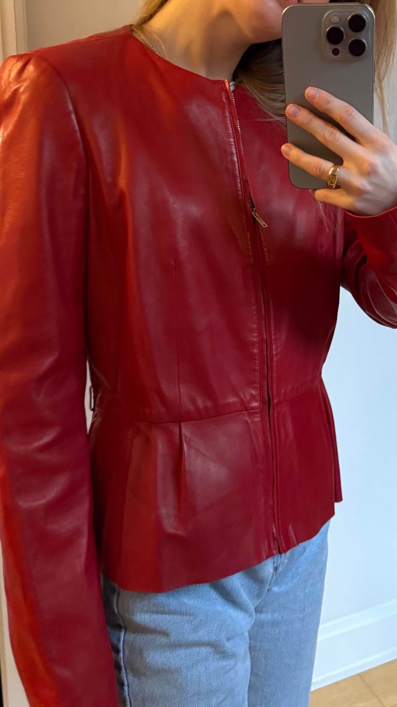 Gucci Red Leather Jacket