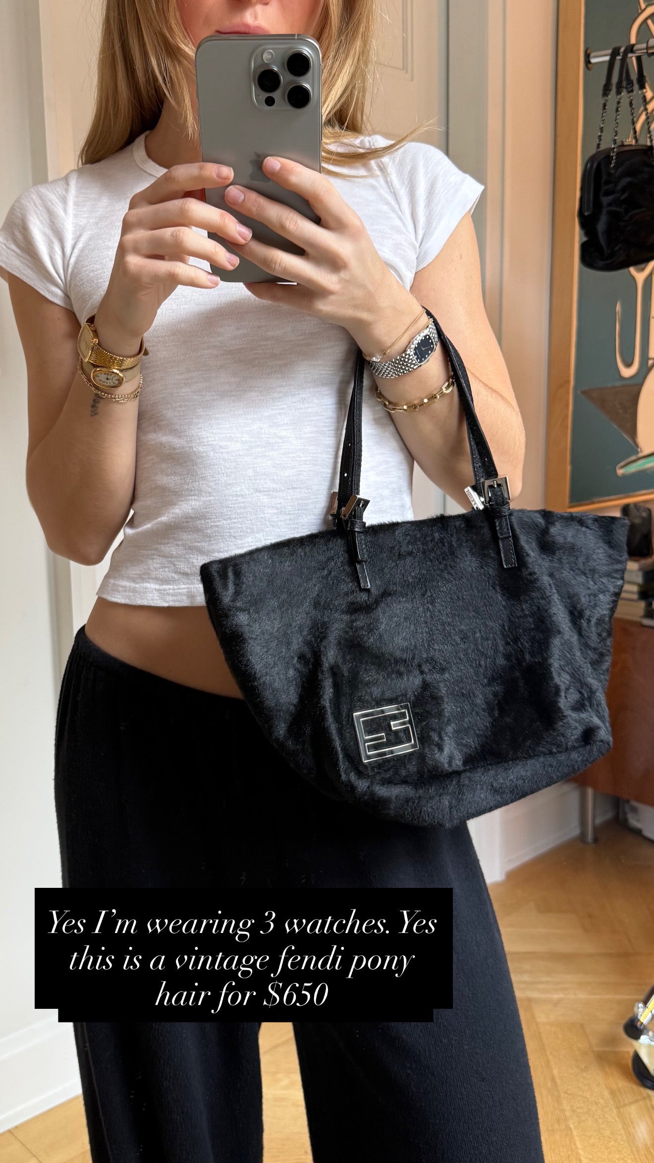Fendi pony hair bag