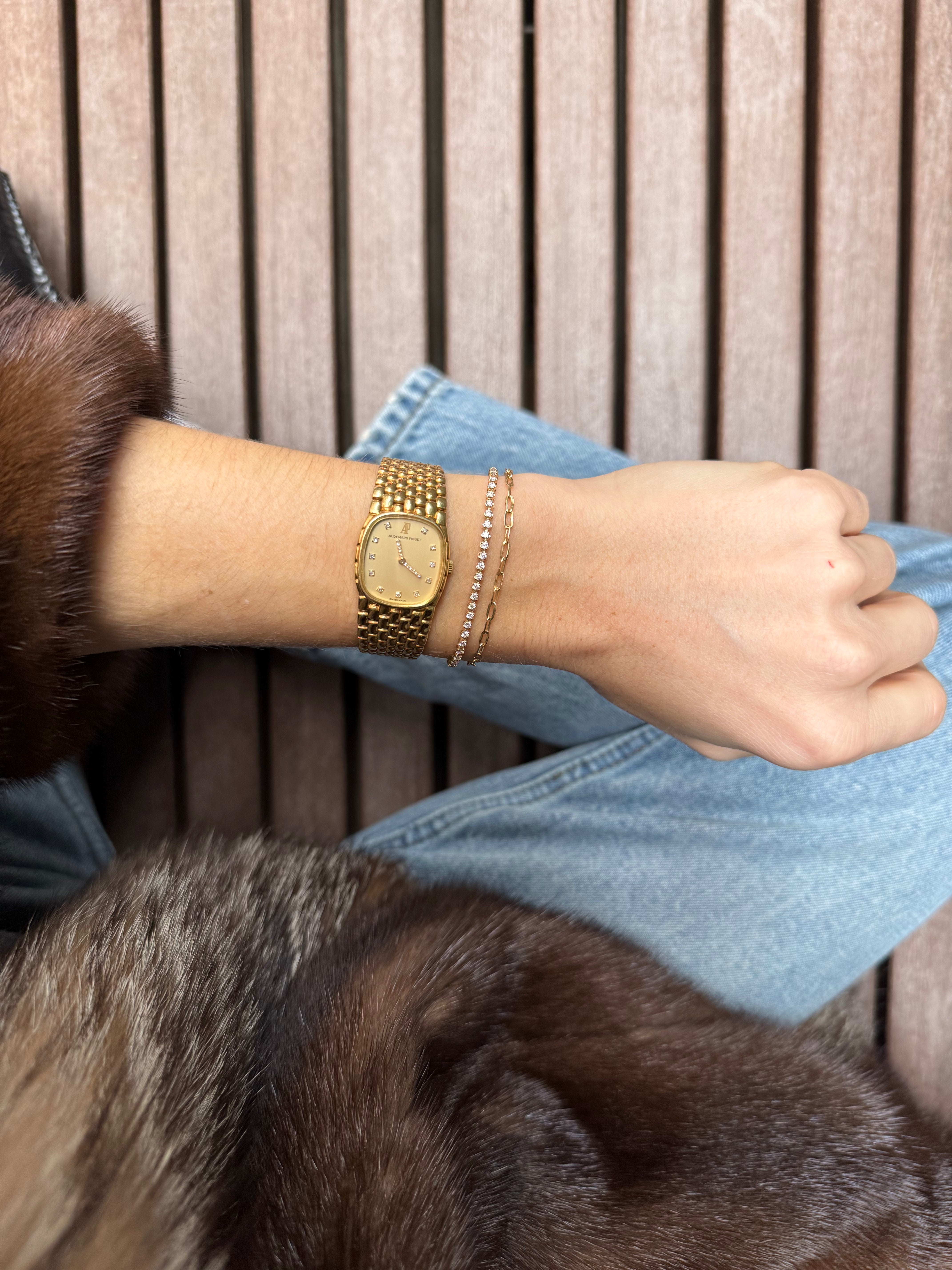 Audemars Piguet Mini Cobra Yellow Gold Champagne Dial, Diamond Indexes