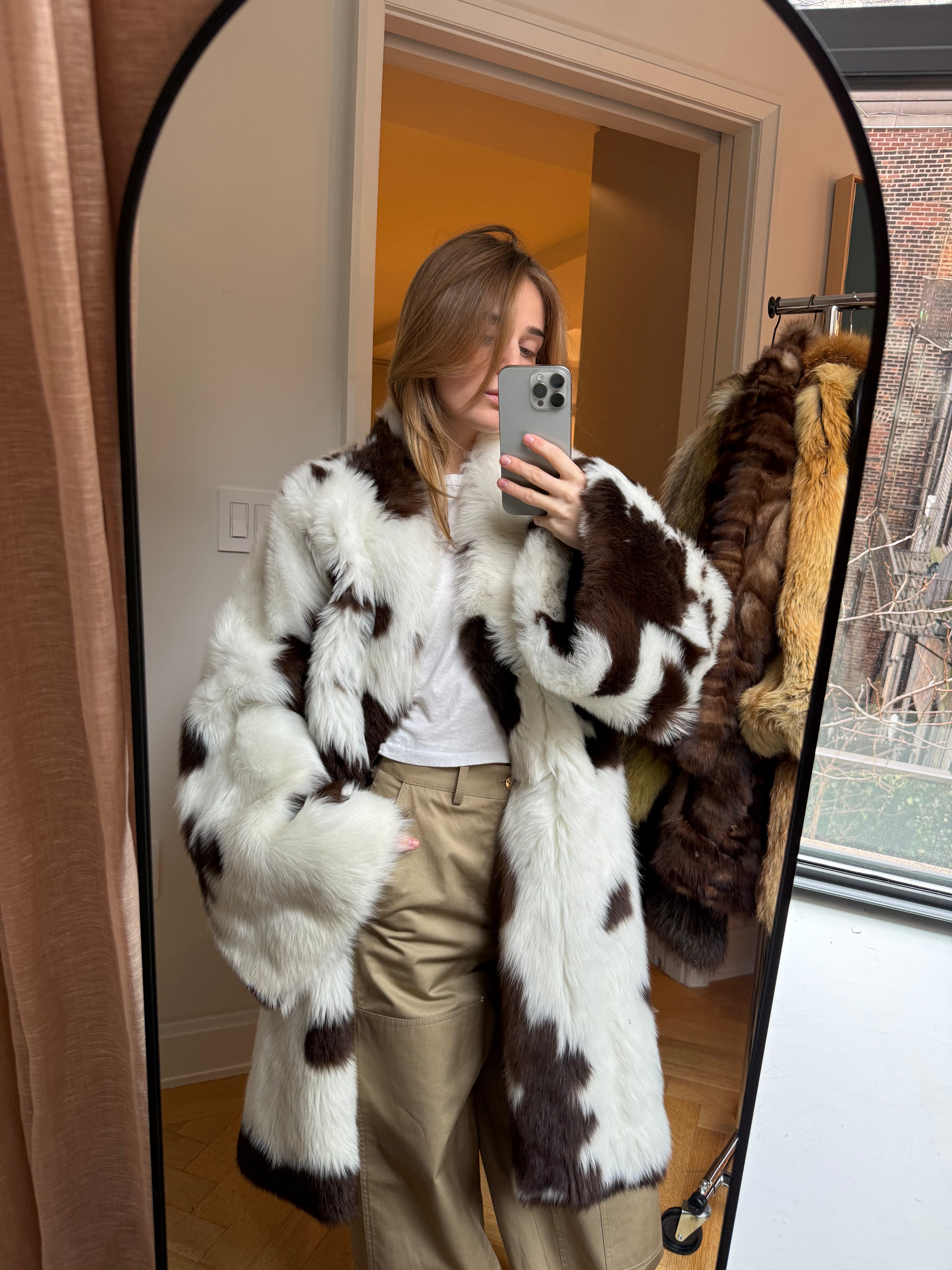 Ivana Mentlova shearling coat