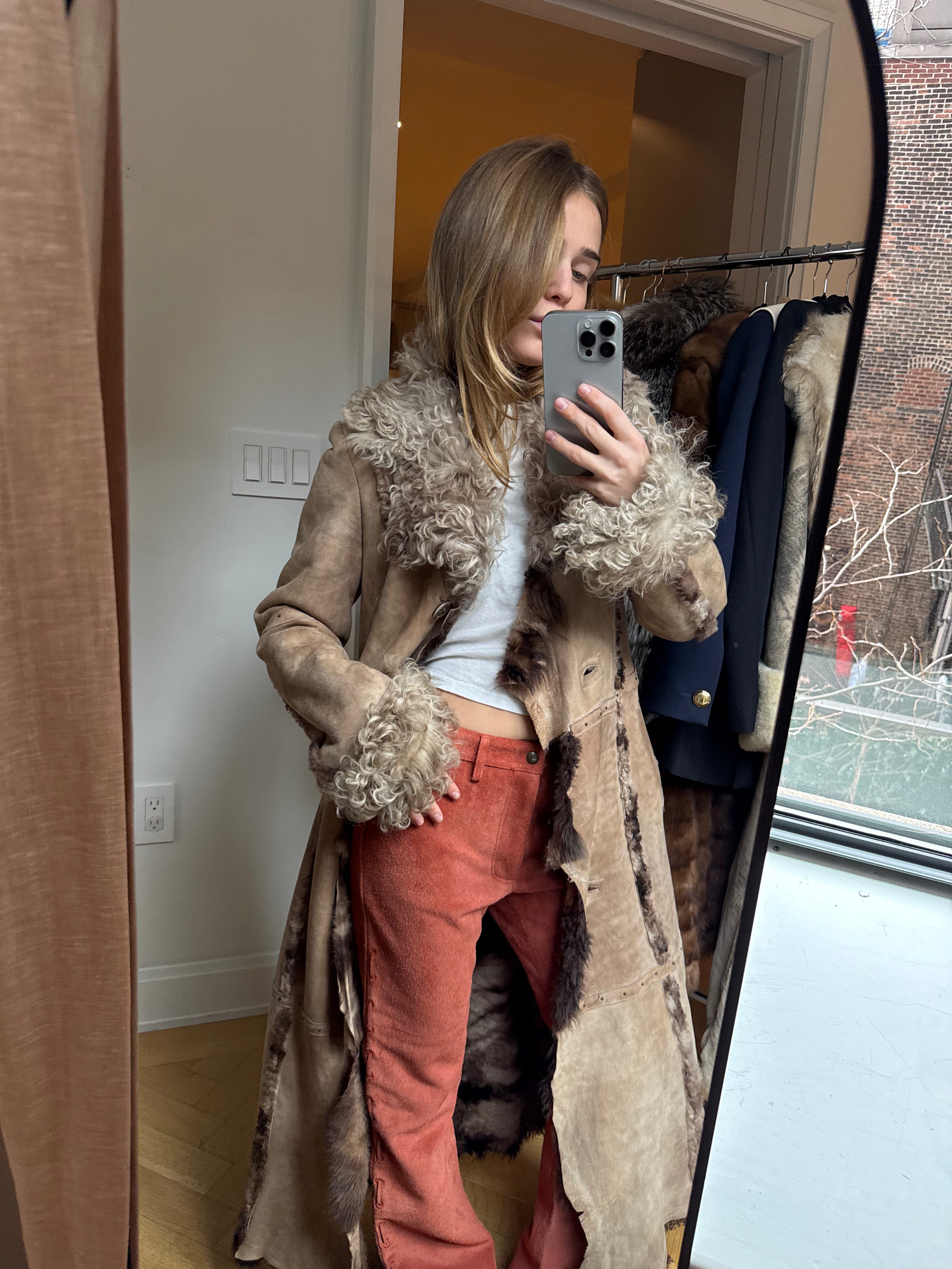 Lambskin Shearling Fur Coat