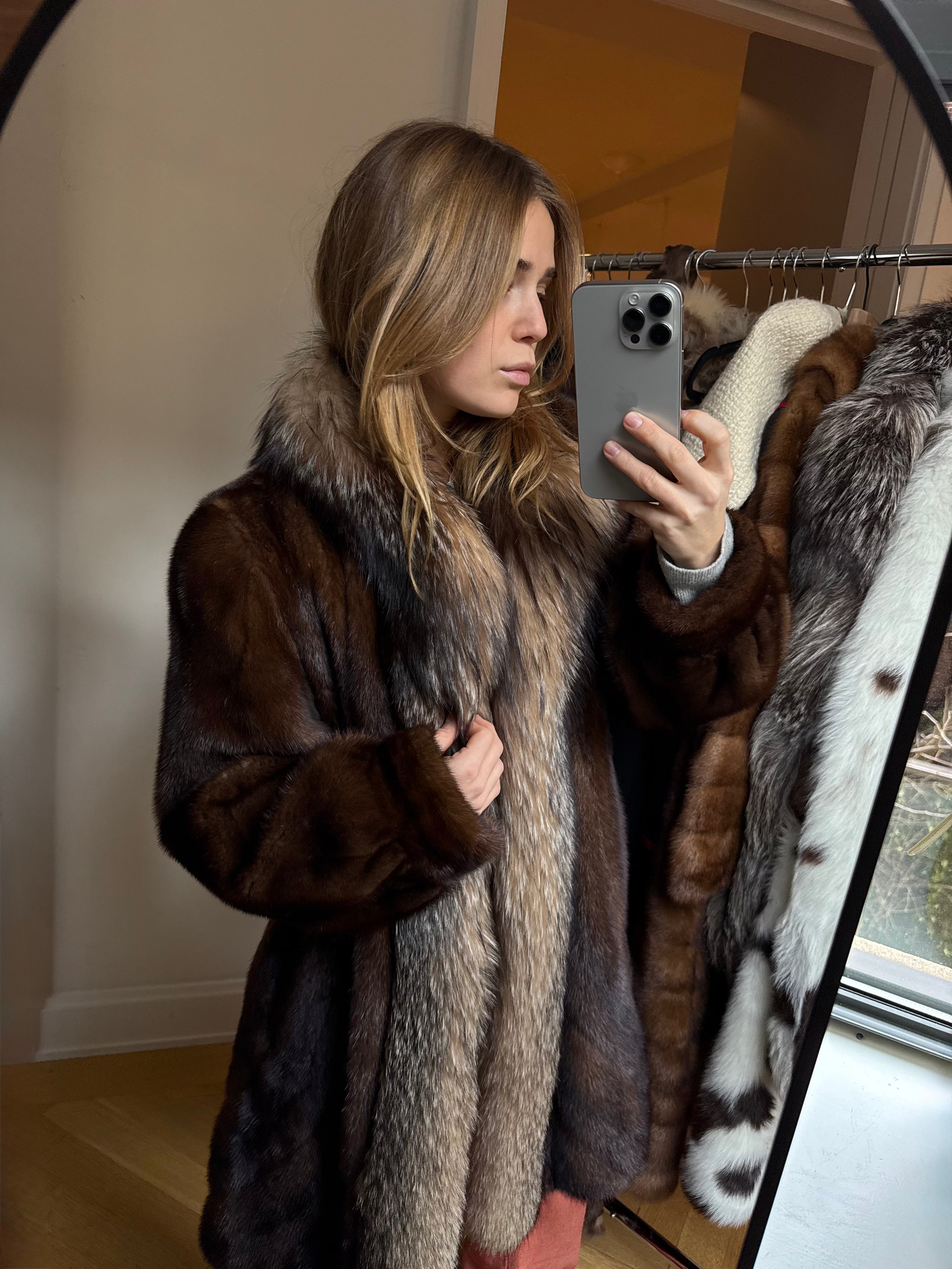 Vintage Fur jacket with contrast fur