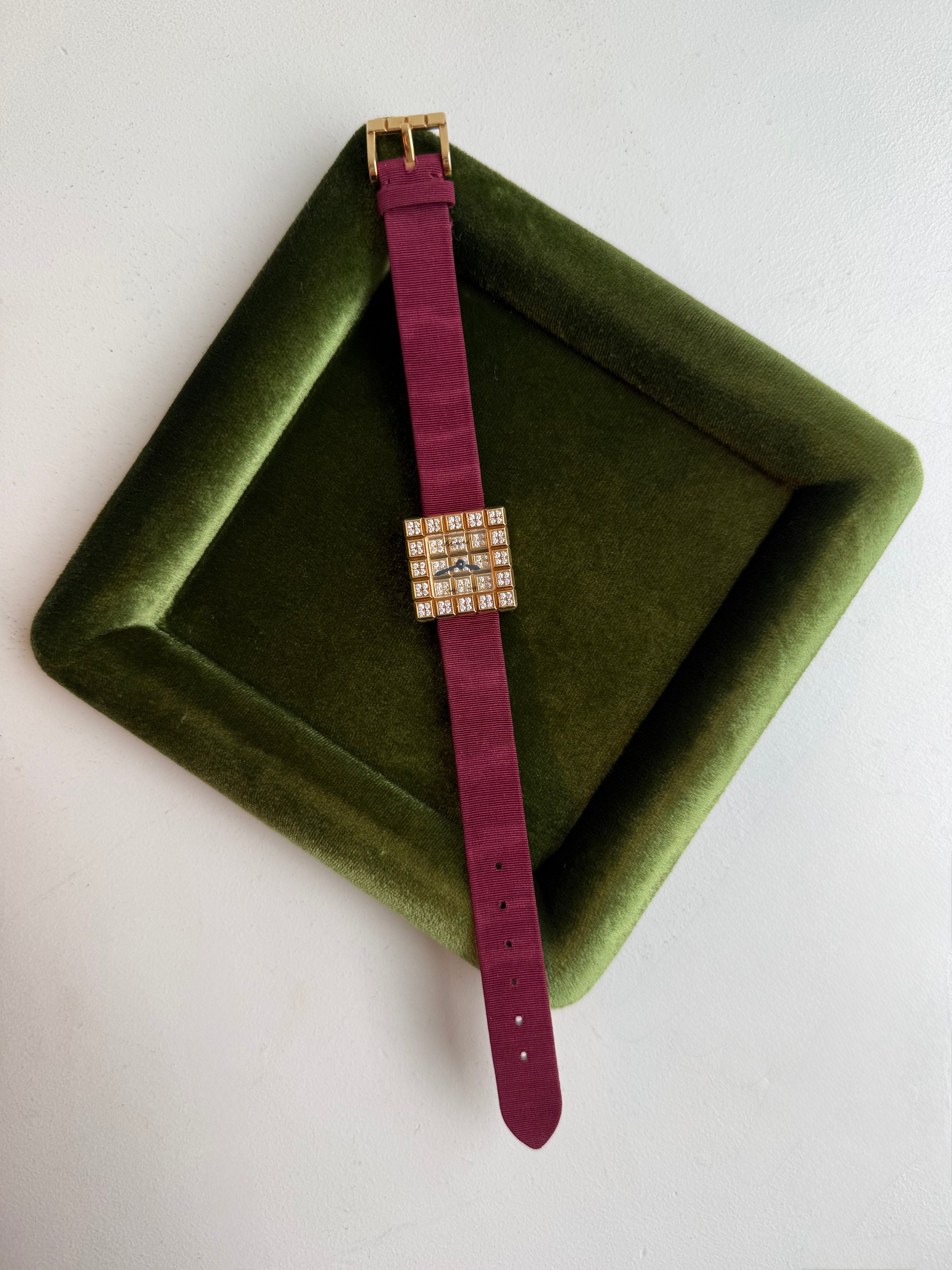 Chopard Ice Cube 18K Yellow Gold Diamond Quartz Watch