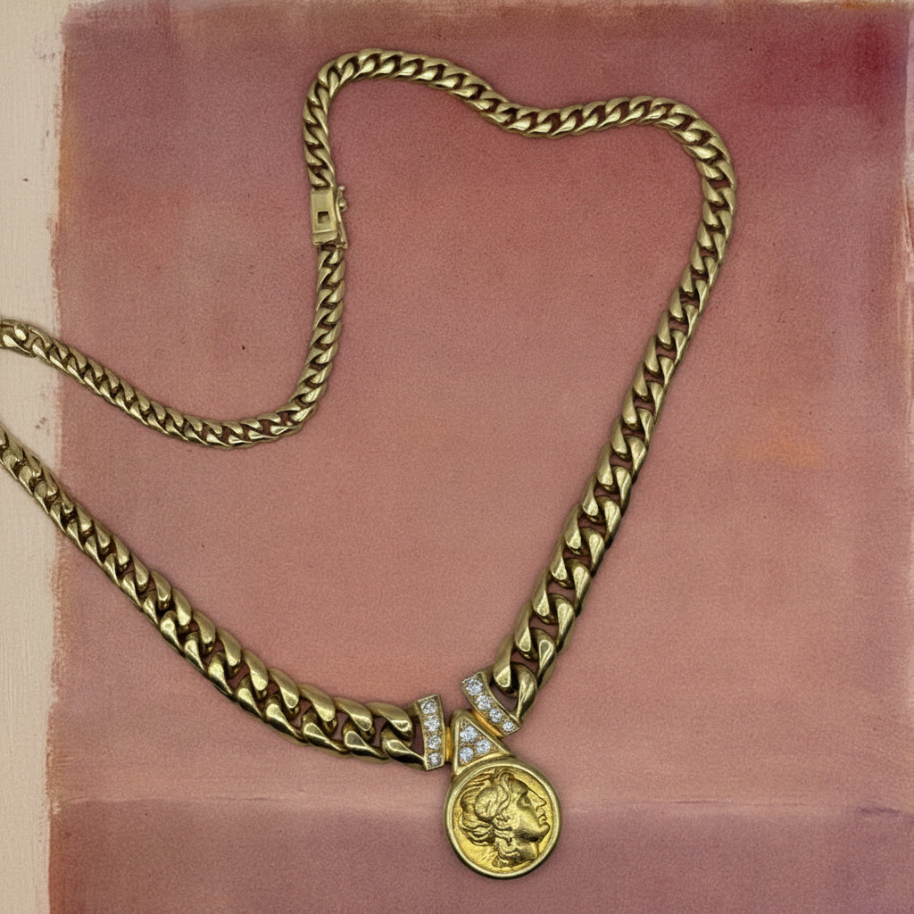 18k coin necklace