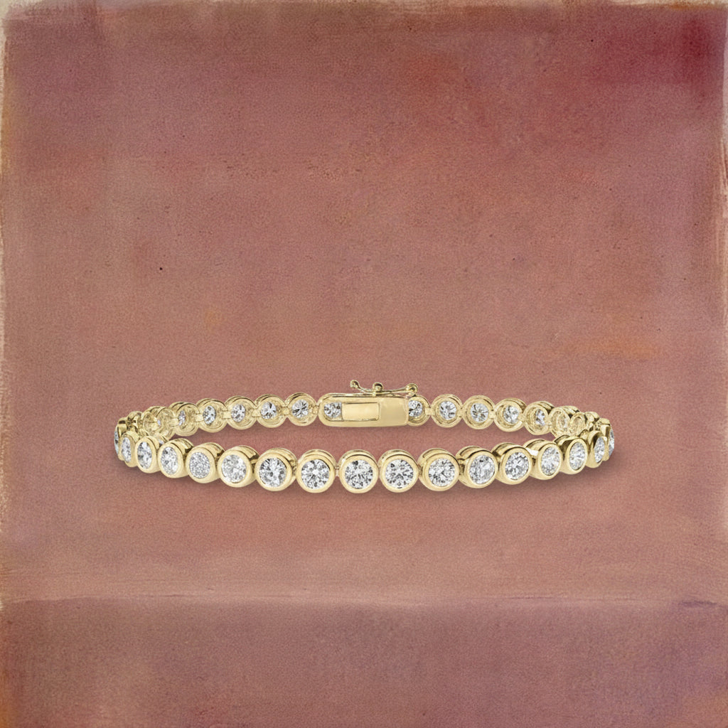 Bezel Diamond Tennis Bracelet
