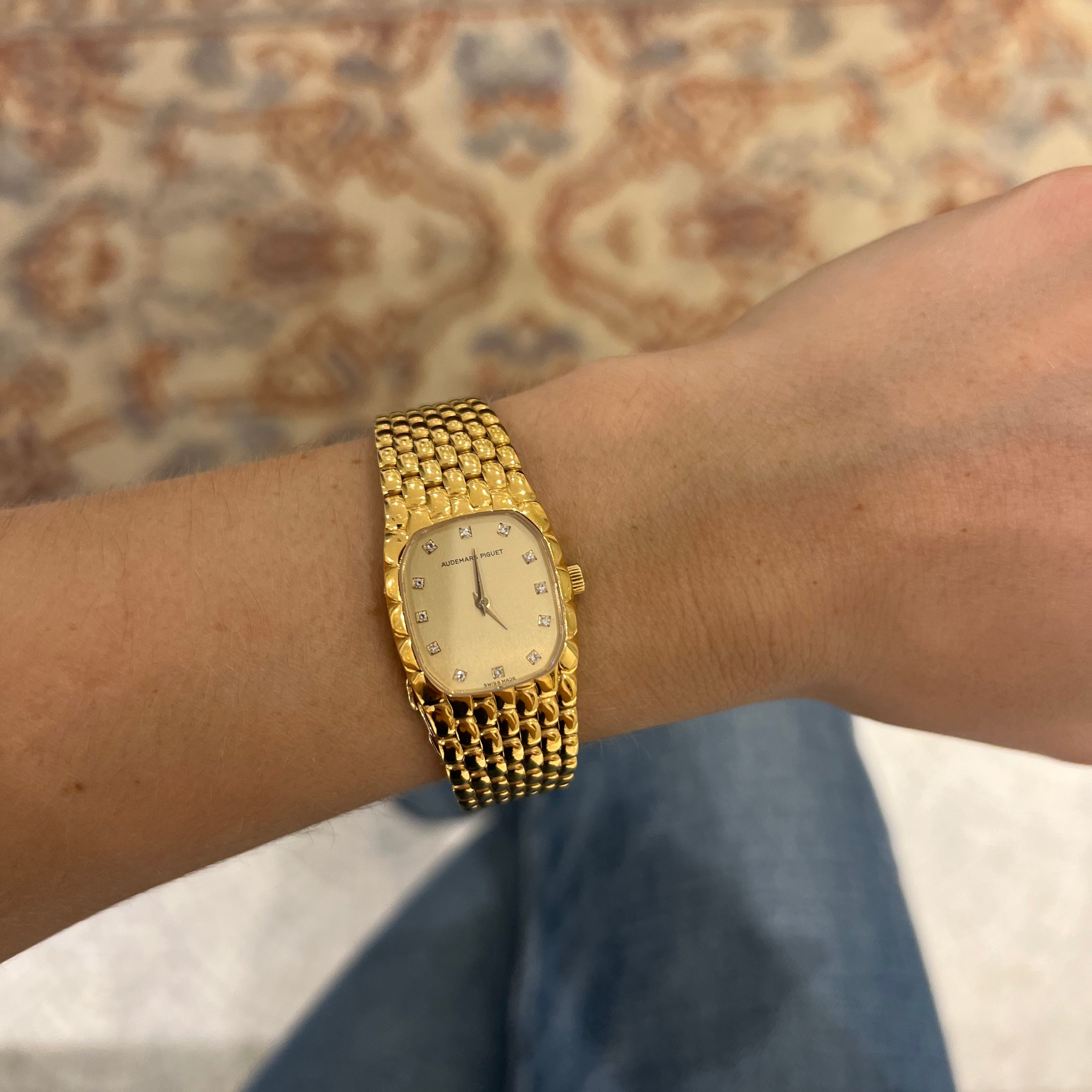 Vintage Audemars Piguet Baby Cobra Yellow Gold Diamond Dial