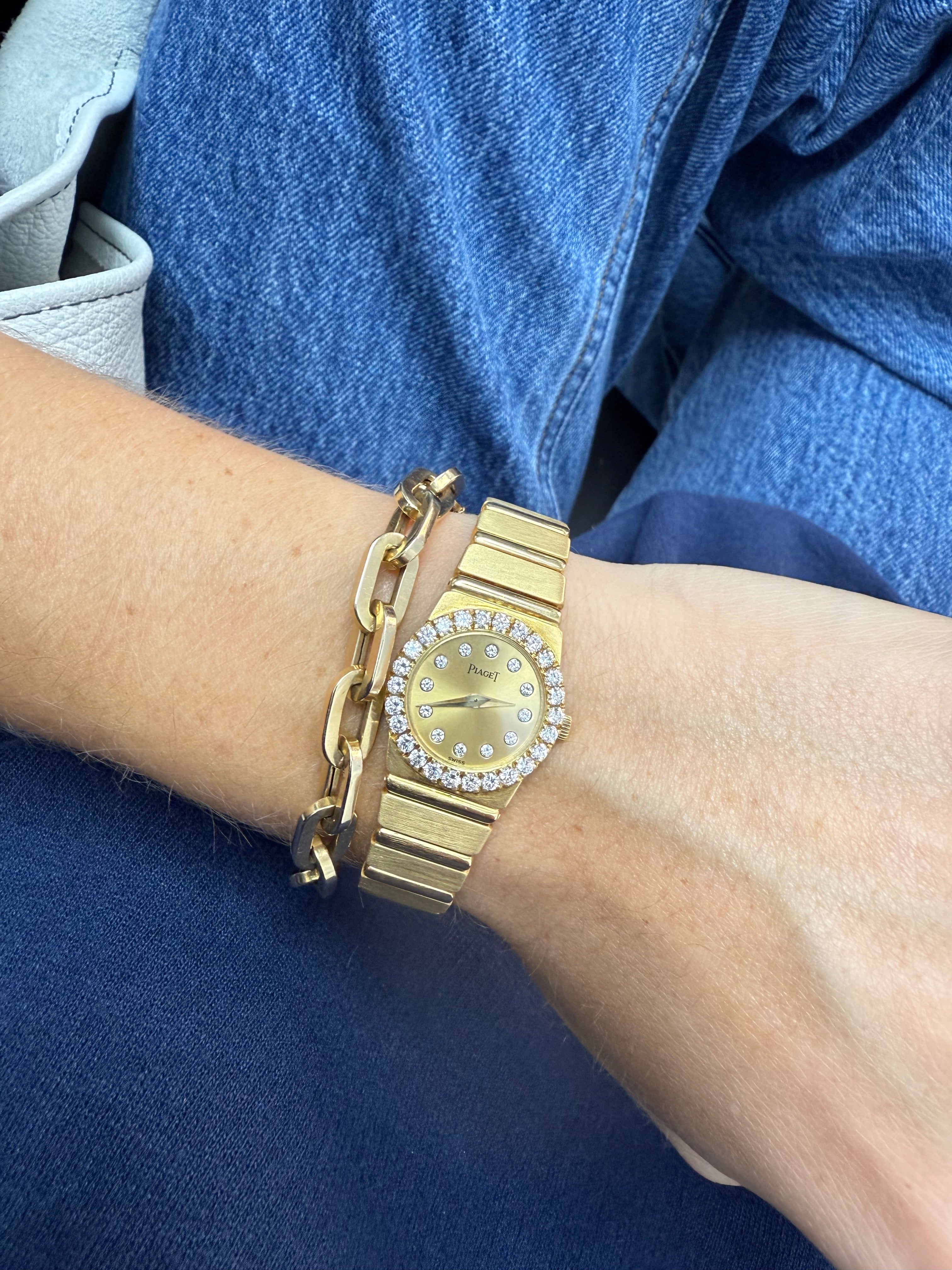 Vintage 21mm Piaget Polo with diamonds