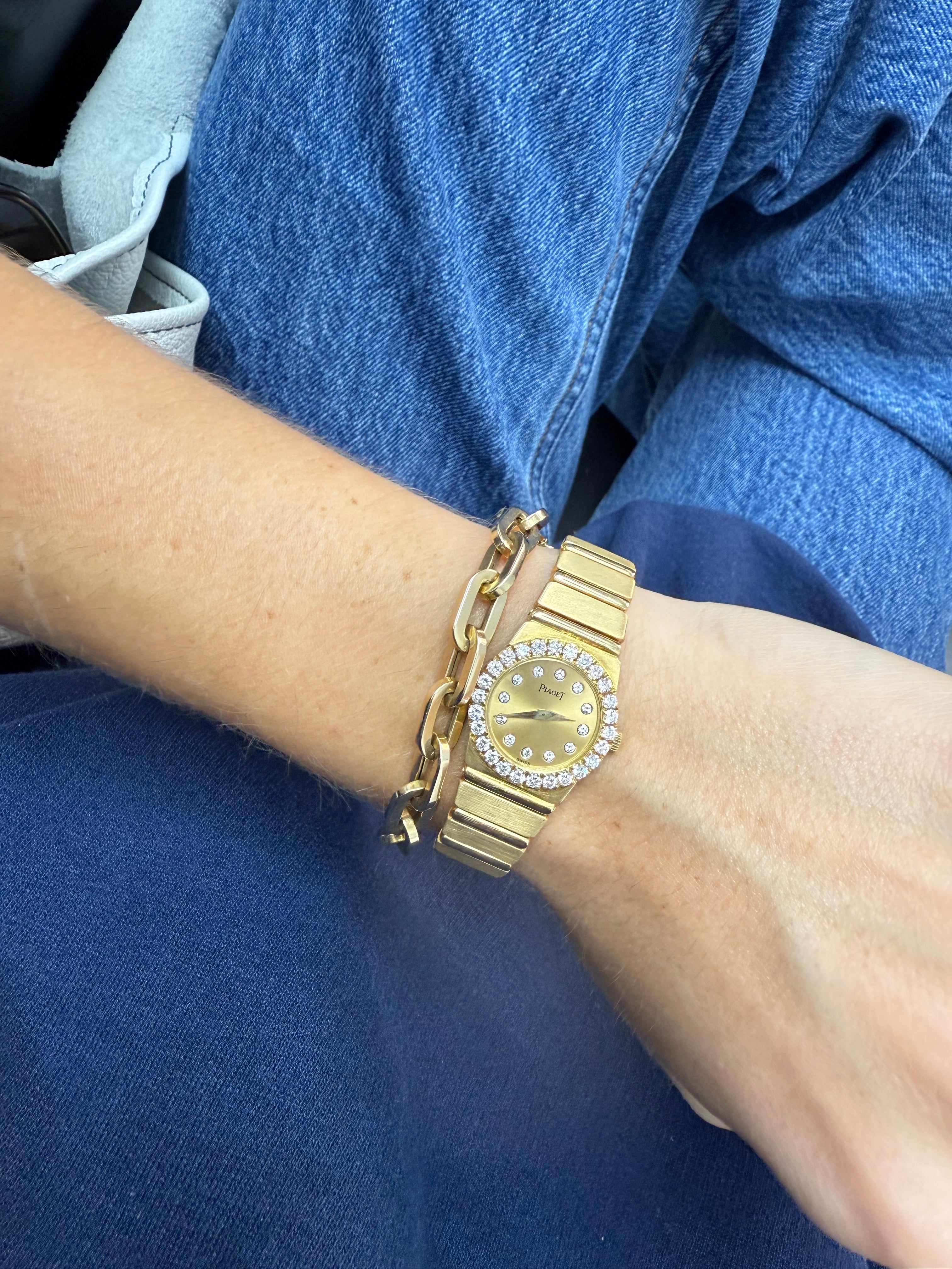 Vintage 21mm Piaget Polo with diamonds