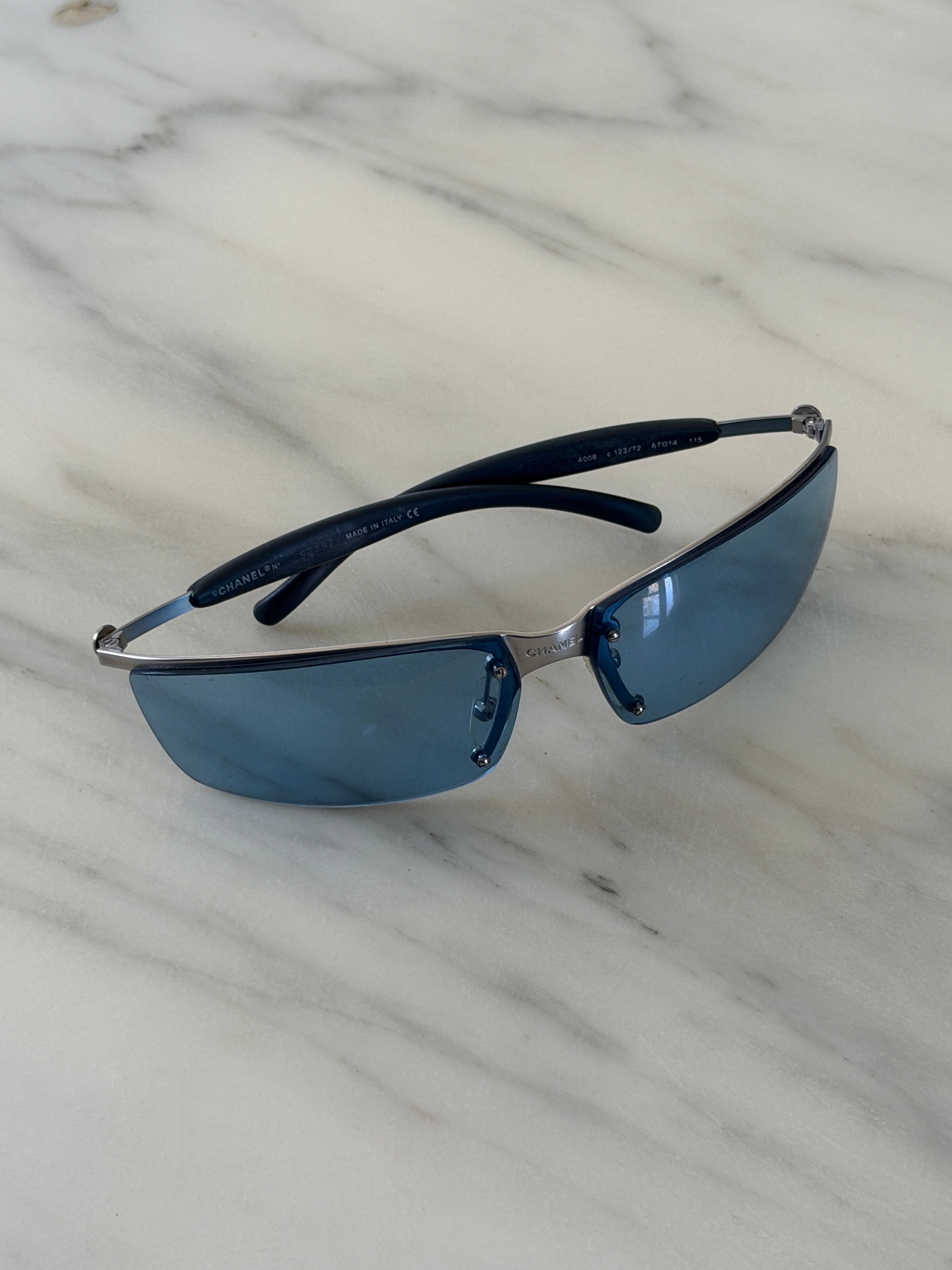 Chanel blue shield sunglasses