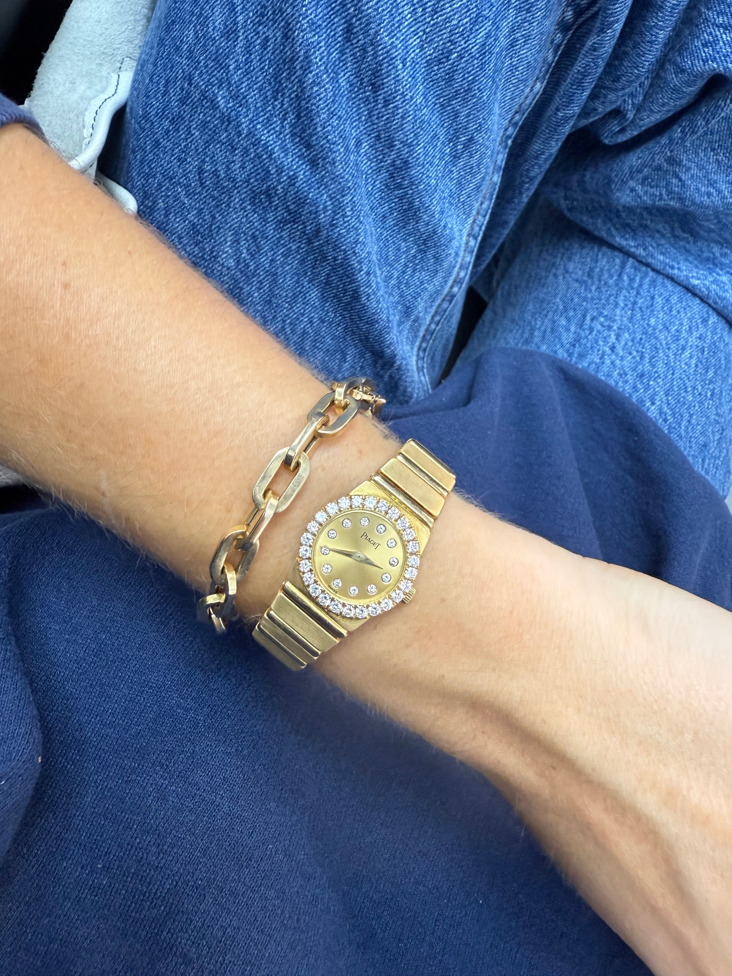 Vintage 21mm Piaget Polo with diamonds