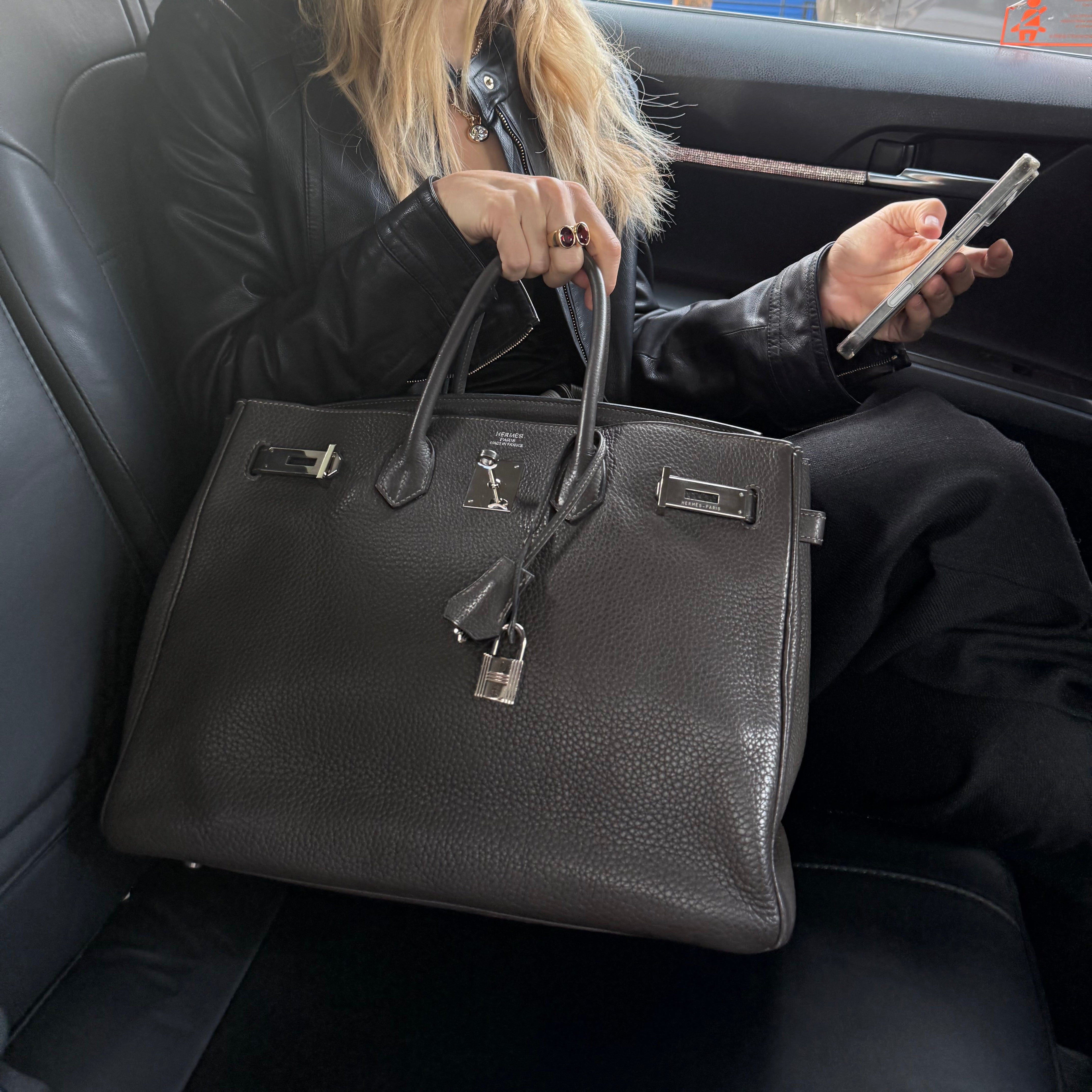 Grey B35 Birkin with palladium hardware