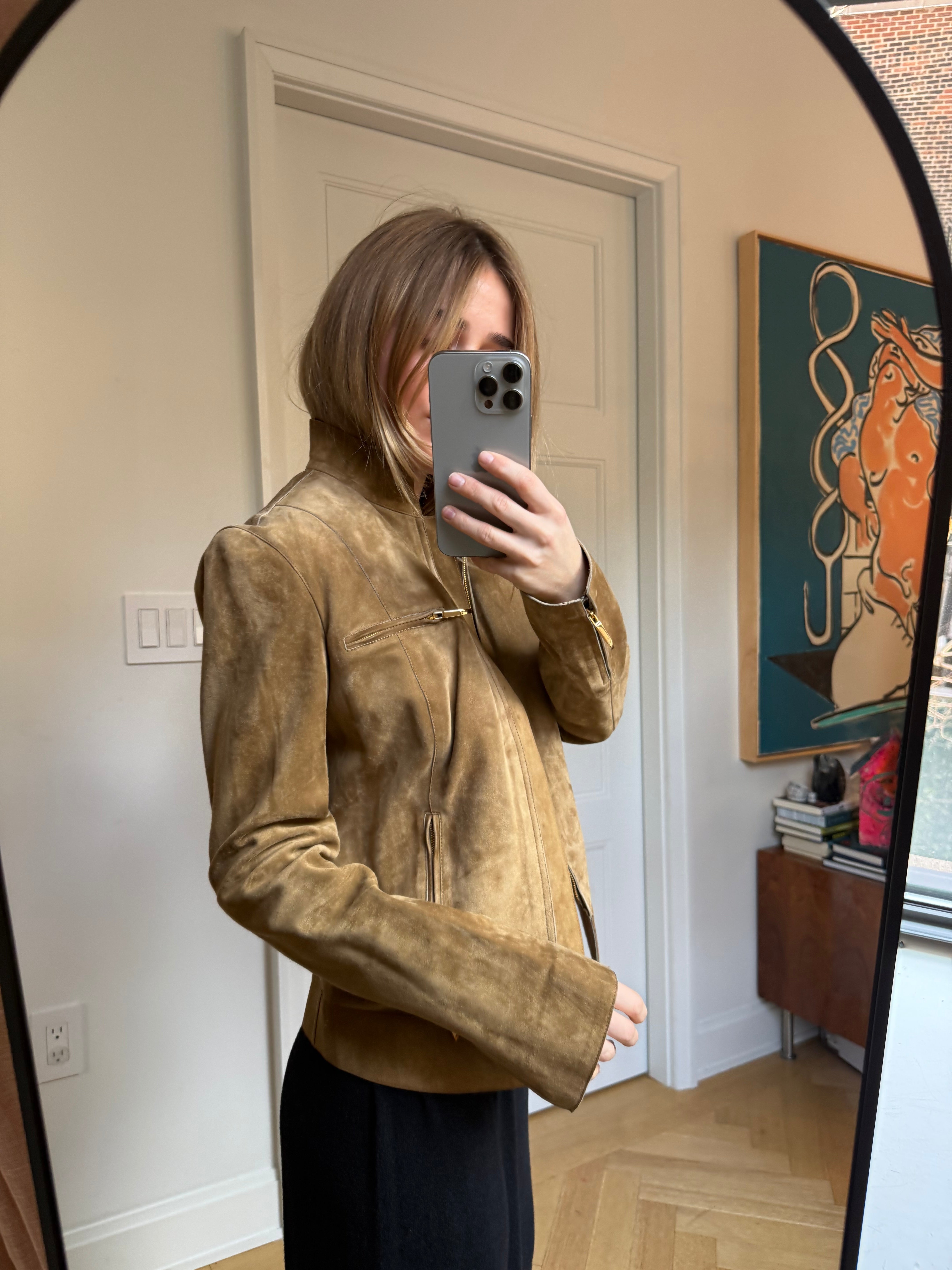 Tom Ford Gucci Suede jacket with removable fur lining