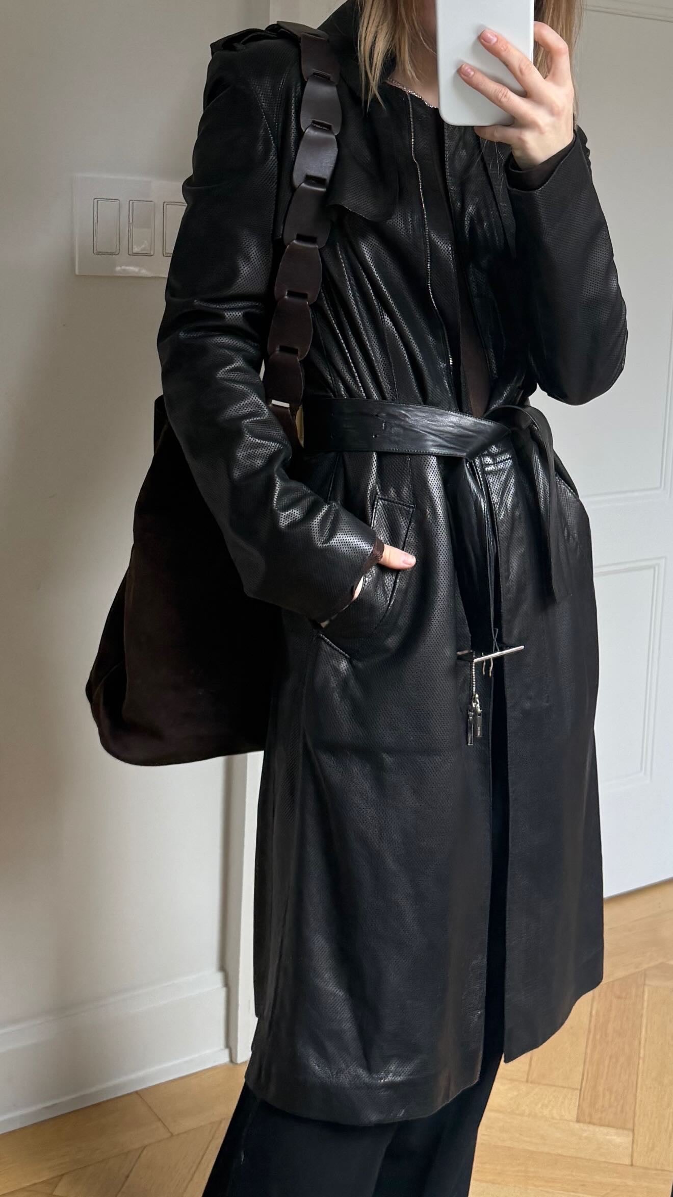 Gucci leather trench coat