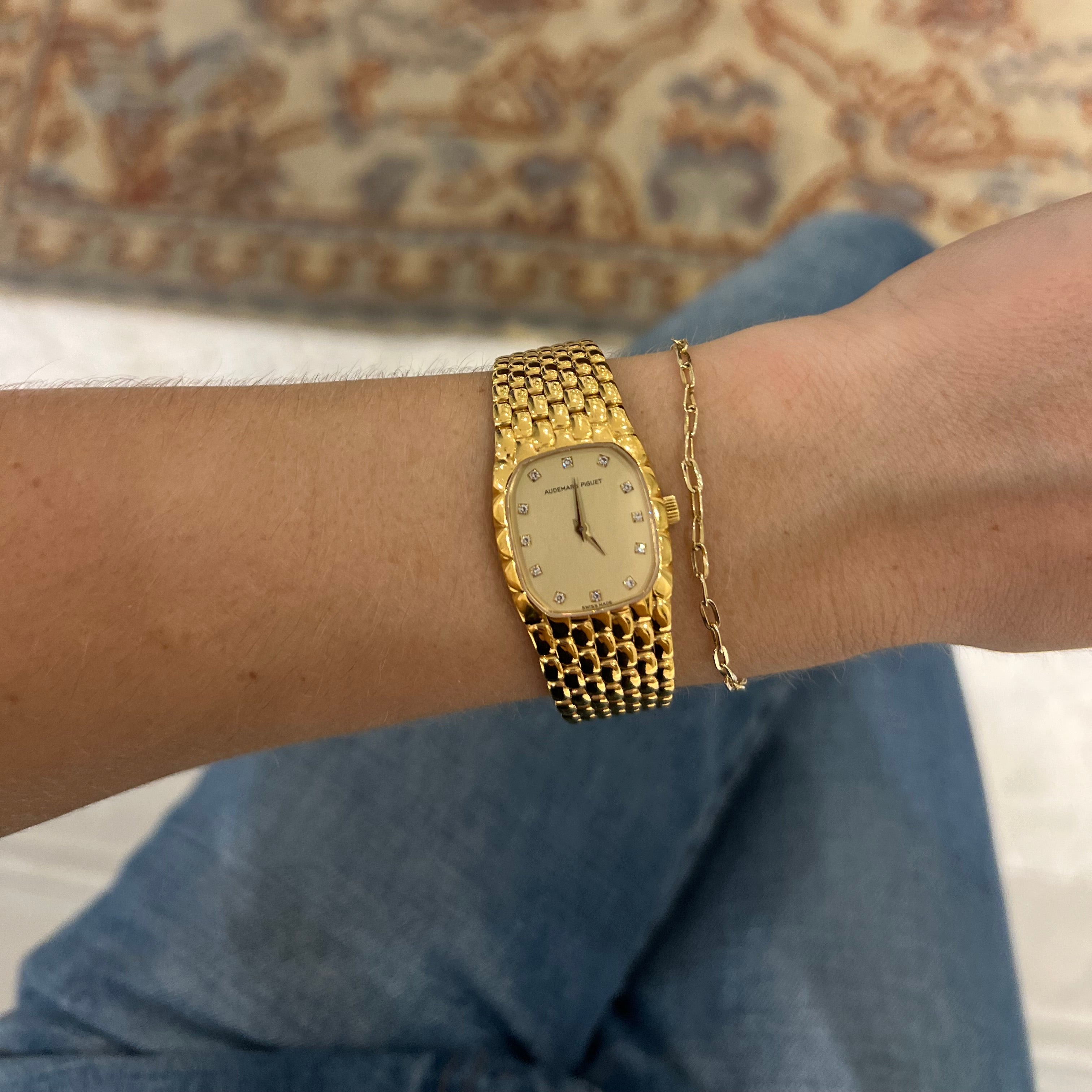 Vintage Audemars Piguet Baby Cobra Yellow Gold Diamond Dial