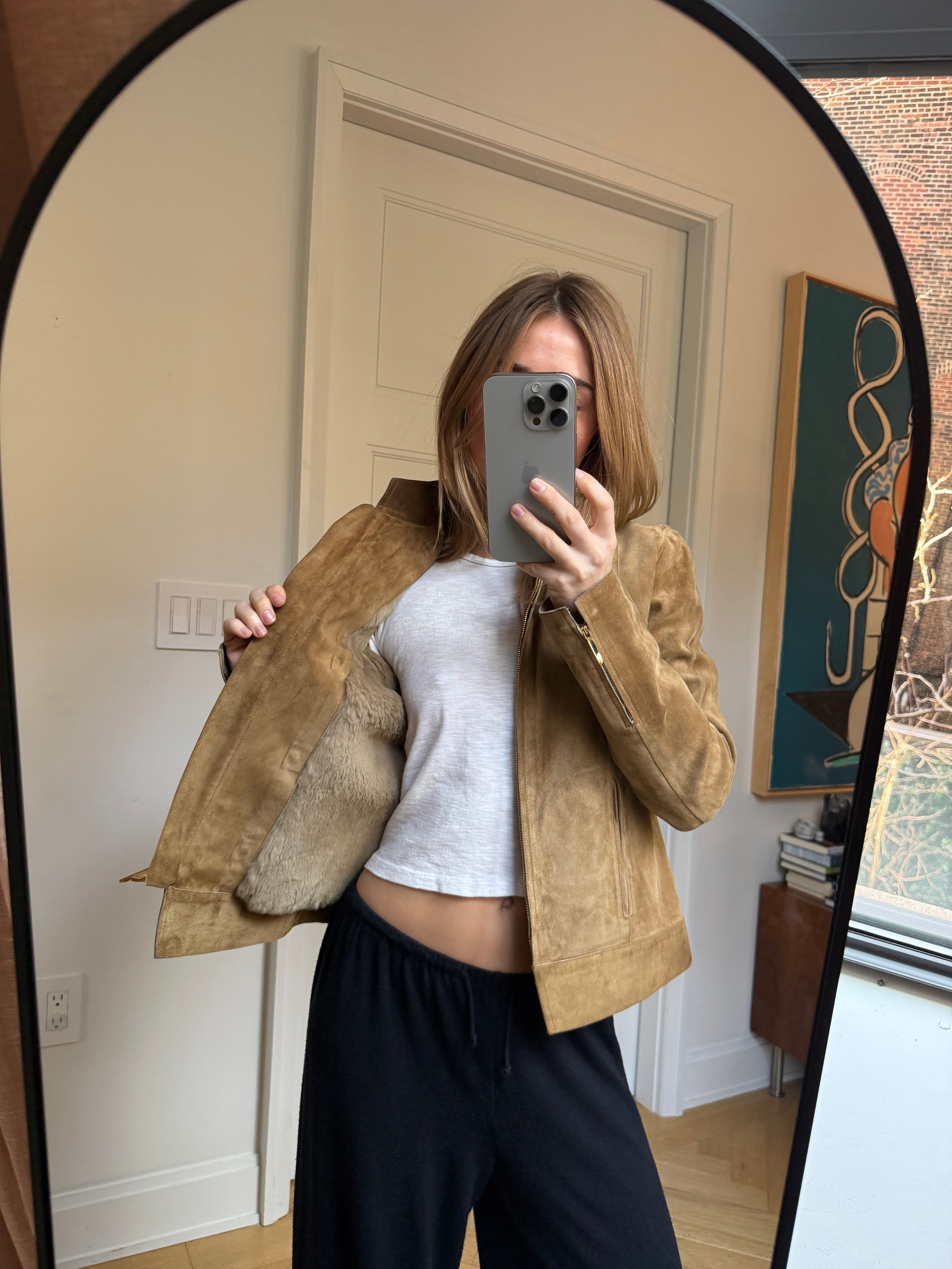 Tom Ford Gucci Suede jacket with removable fur lining