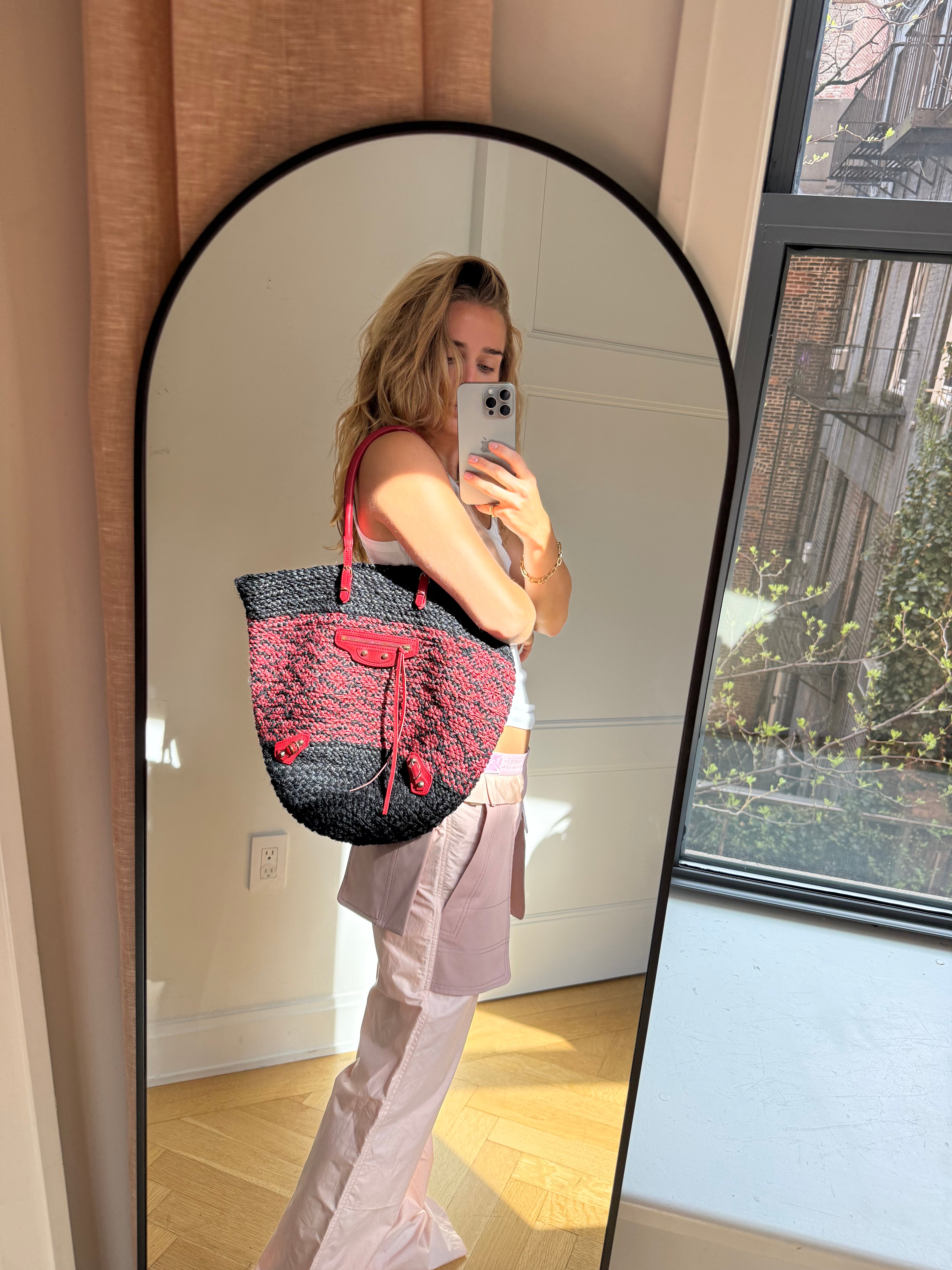 Balenciaga city straw tote