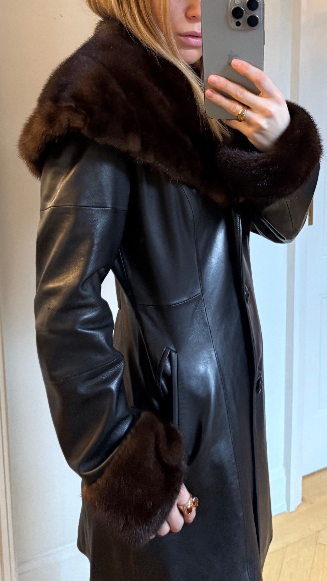 St. John mink leather jacket