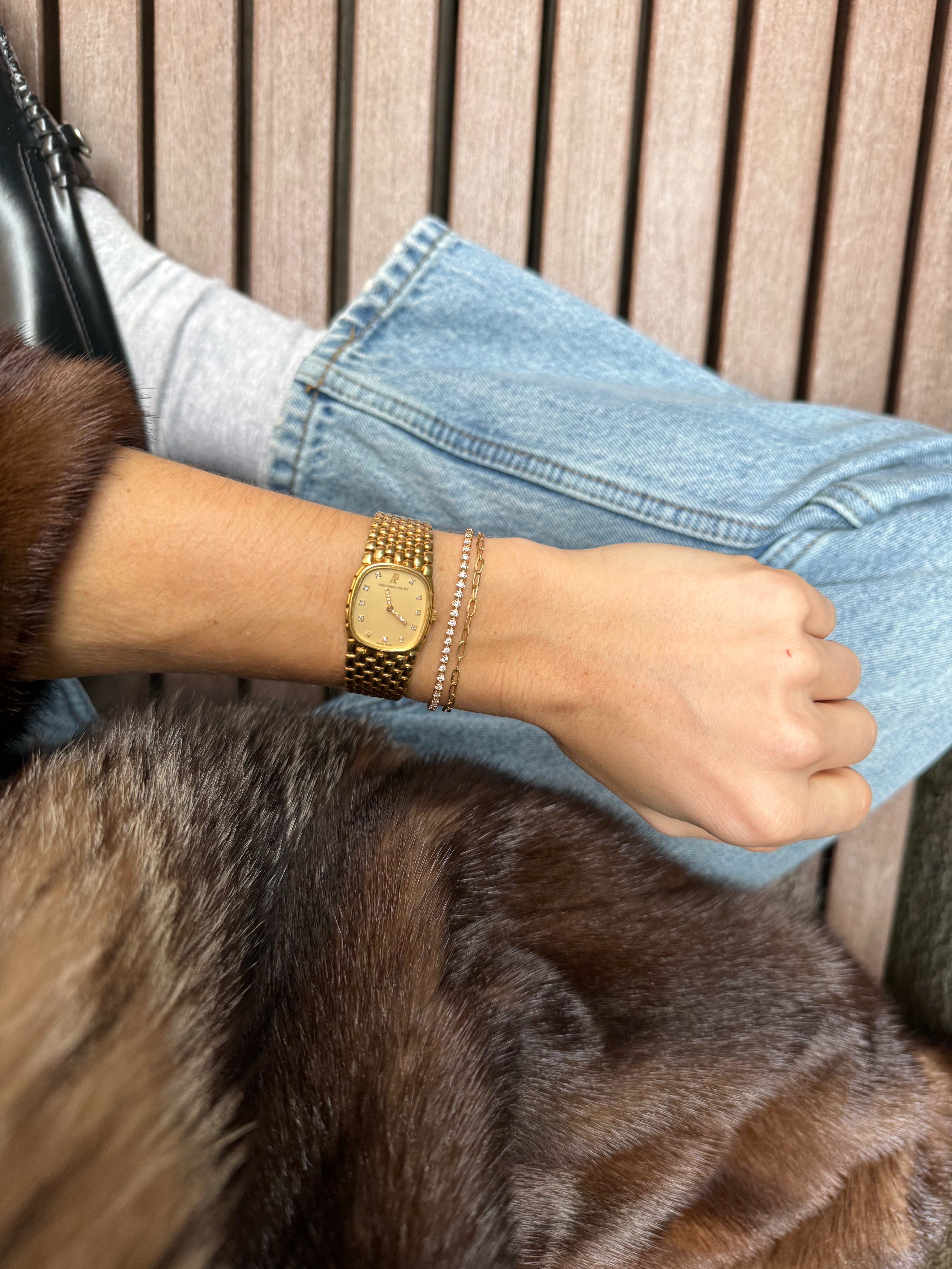 Audemars Piguet Mini Cobra Yellow Gold Champagne Dial, Diamond Indexes