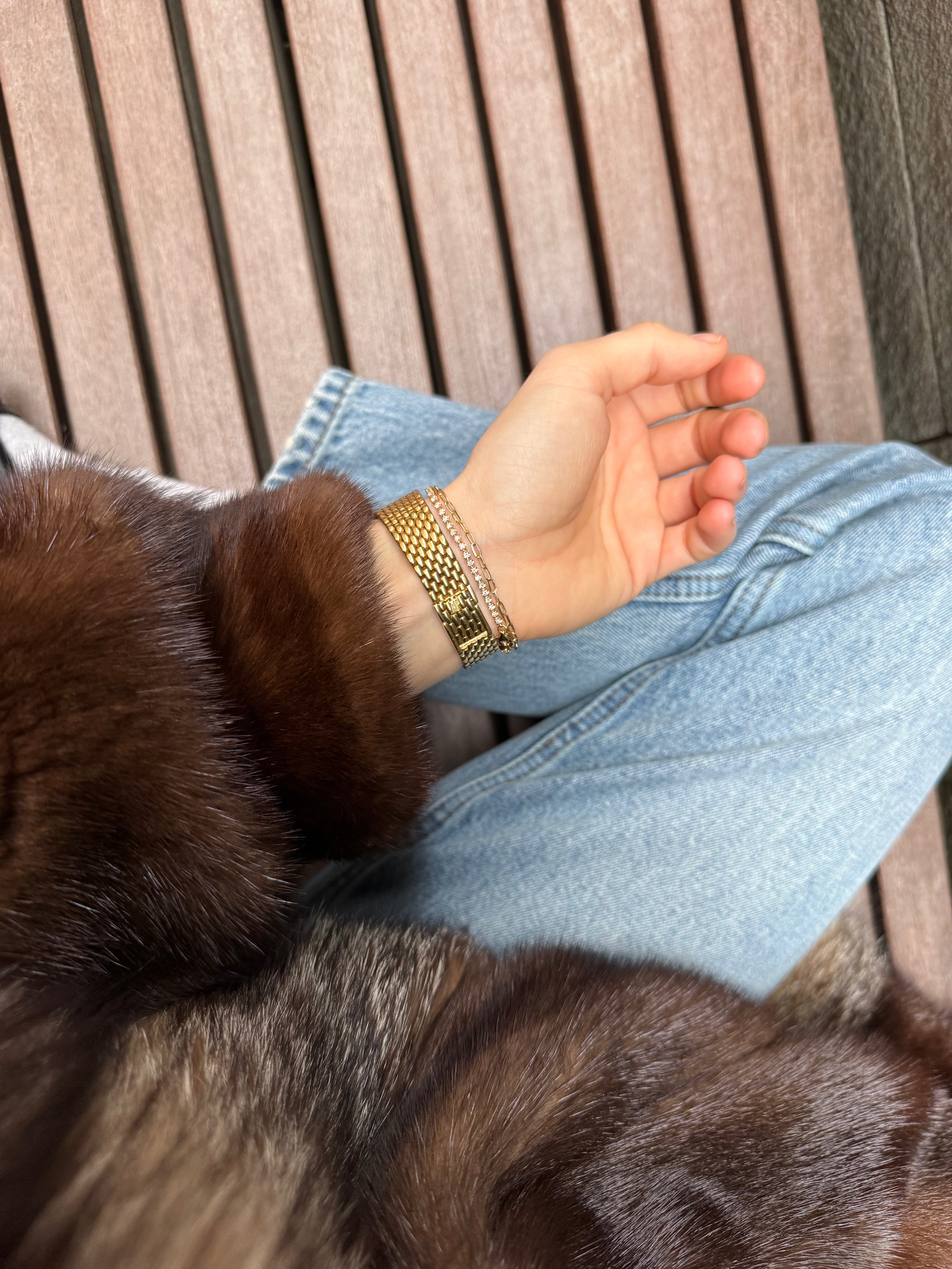 Audemars Piguet Mini Cobra Yellow Gold Champagne Dial, Diamond Indexes