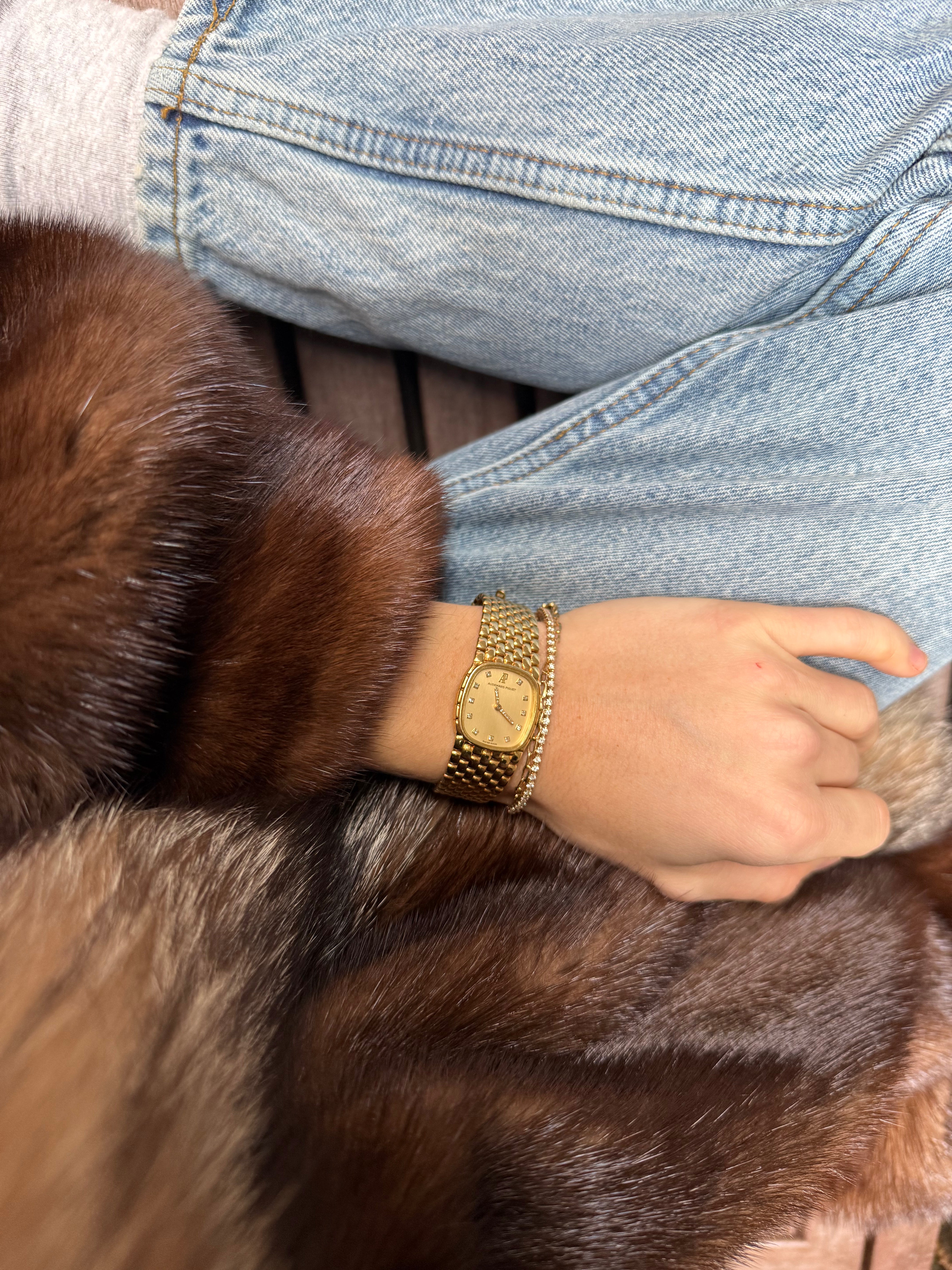 Audemars Piguet Mini Cobra Yellow Gold Champagne Dial, Diamond Indexes