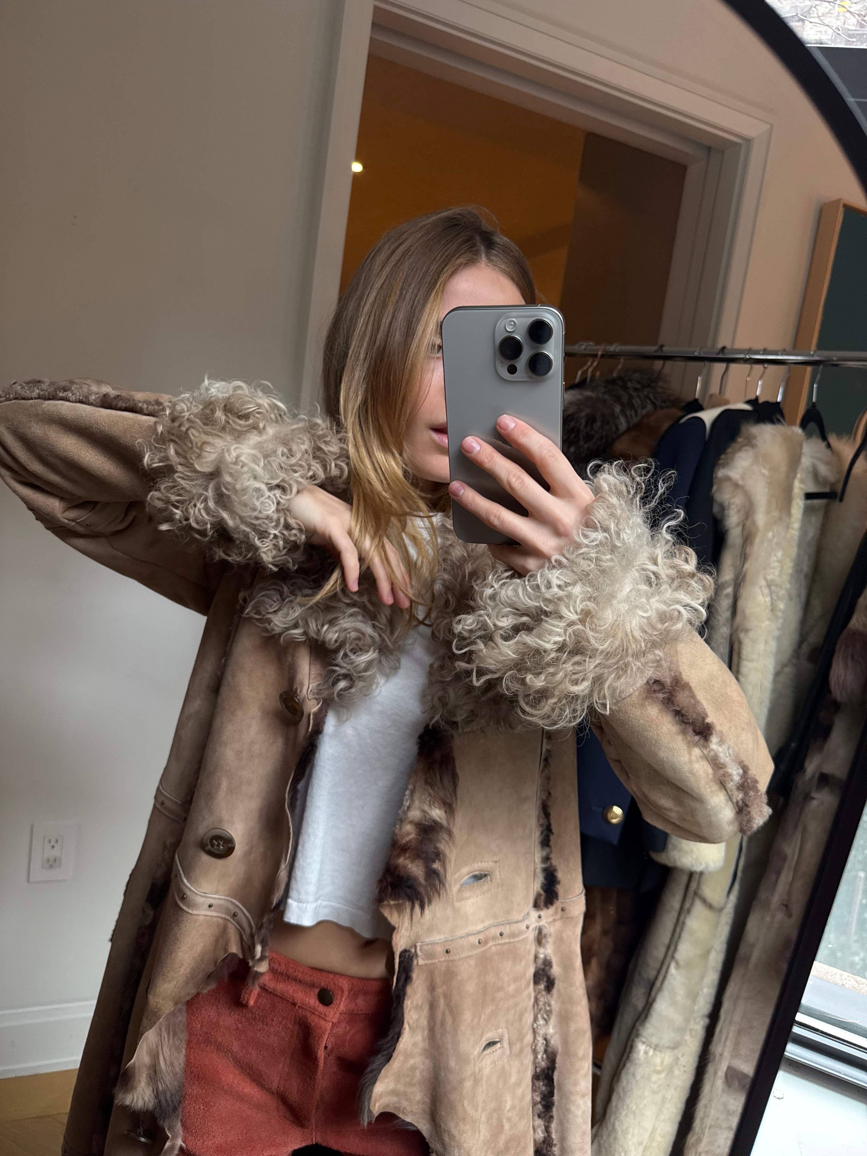 Lambskin Shearling Fur Coat