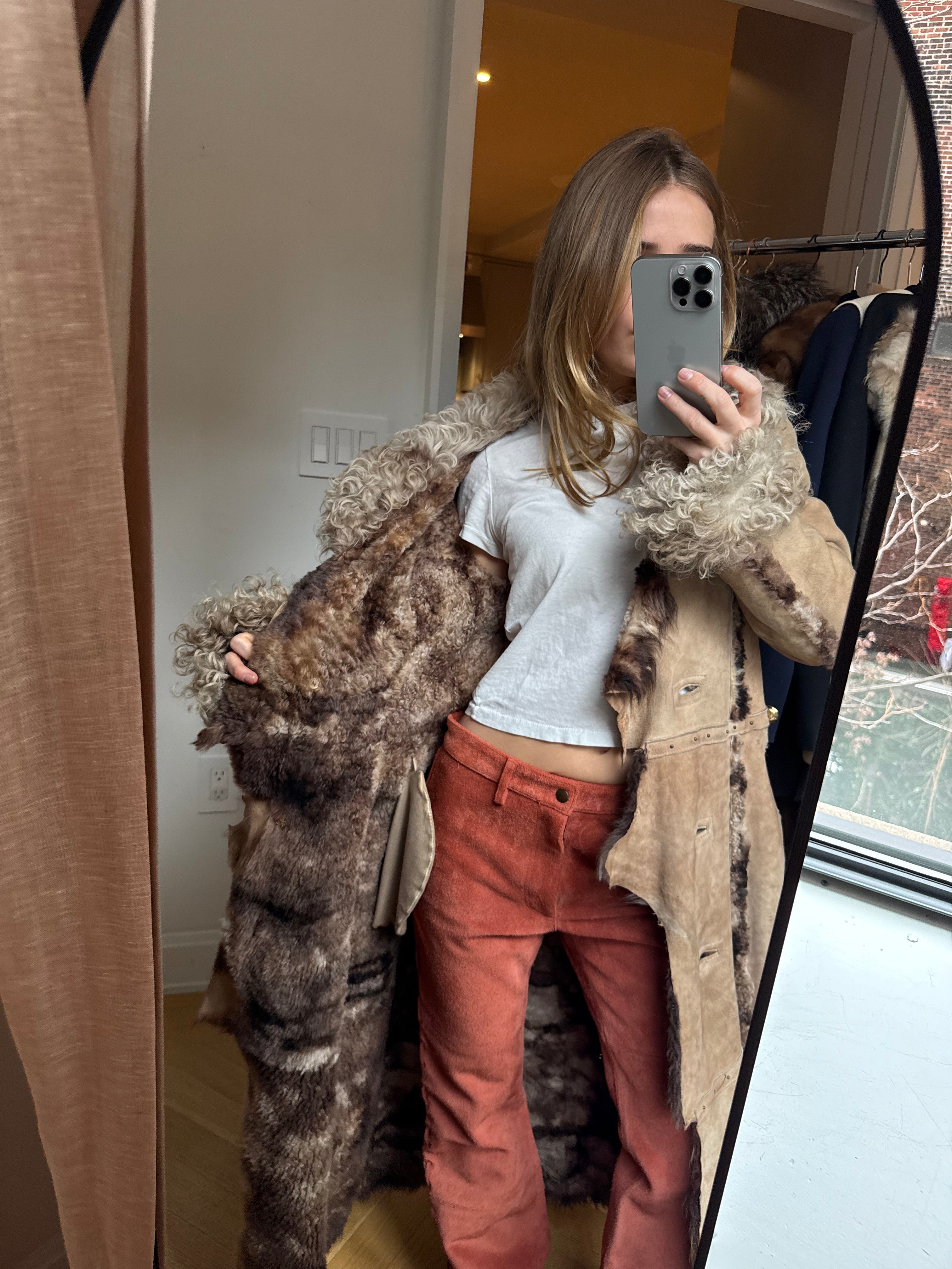 Lambskin Shearling Fur Coat