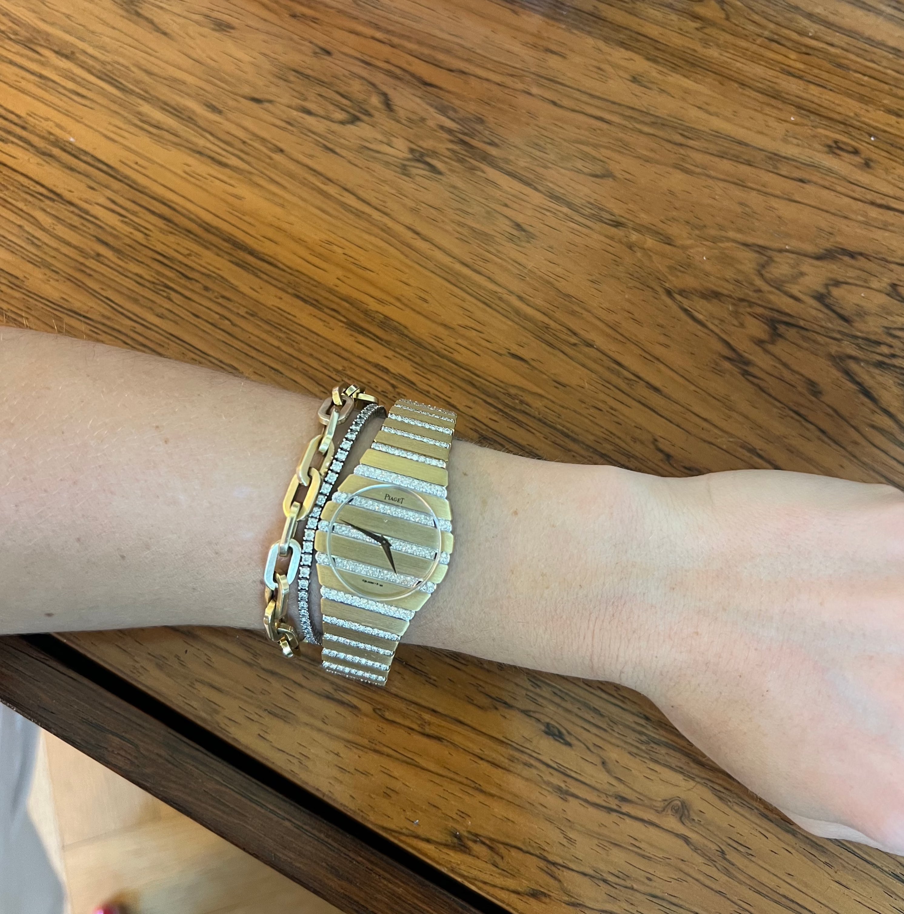 Piaget Polo 18ct Yellow & White Gold w Diamonds