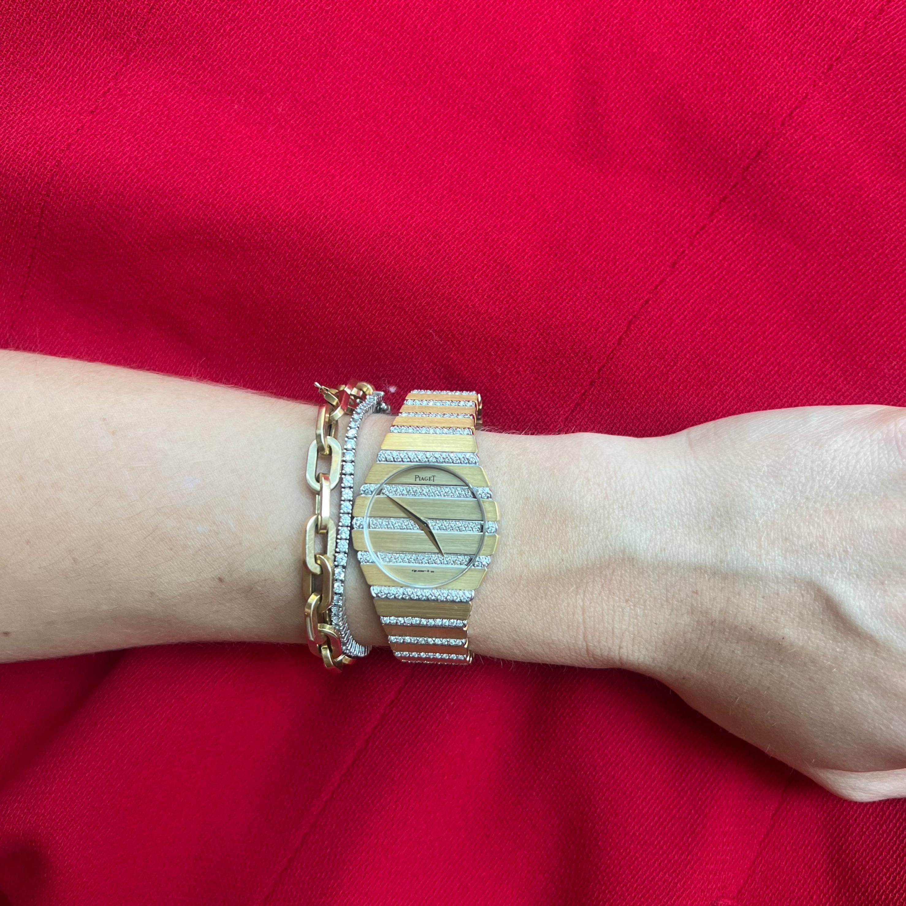 Piaget Polo 18ct Yellow & White Gold w Diamonds